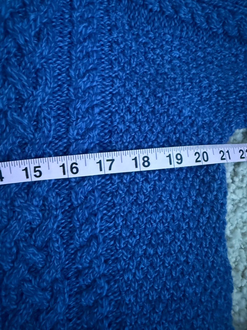 Aran Crafts Ireland 100% Merino Wool Size XL Cable Knit Cardigan Sweater Blue - Picture 8 of 10